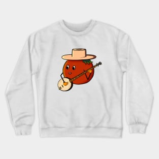 Country Singer Tomato with Banjo Crewneck Sweatshirt